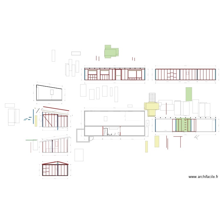 SECCION. Plan de 9 pièces et 187 m2