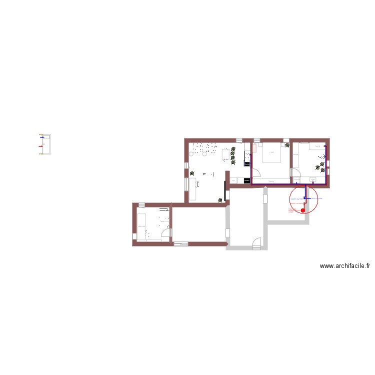 Appartement atelier électricité. Plan de 6 pièces et 105 m2