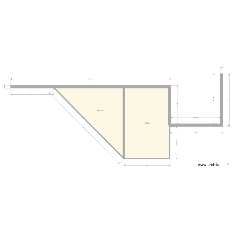 autefage. Plan de 2 pièces et 48 m2