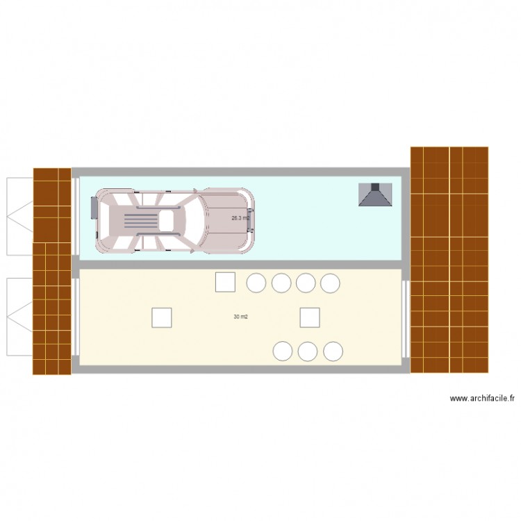 brasserie. Plan de 0 pièce et 0 m2