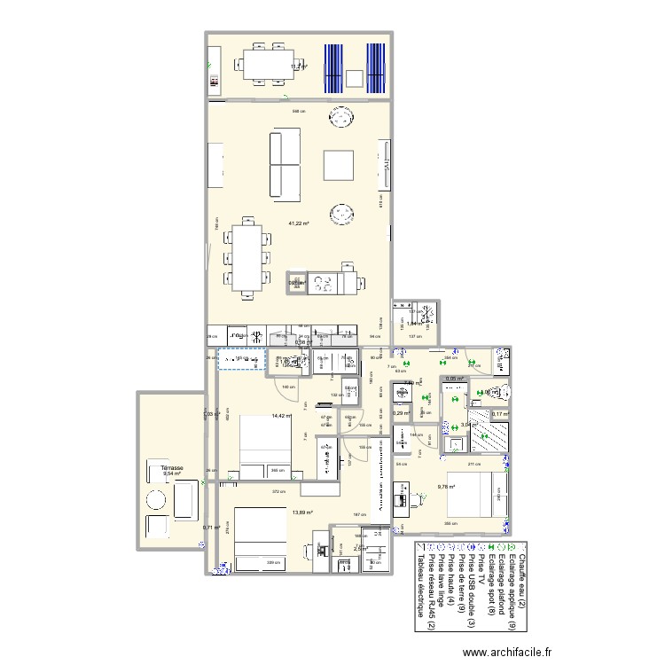 Santa Clara 2 face mer finale V4. Plan de 19 pièces et 120 m2