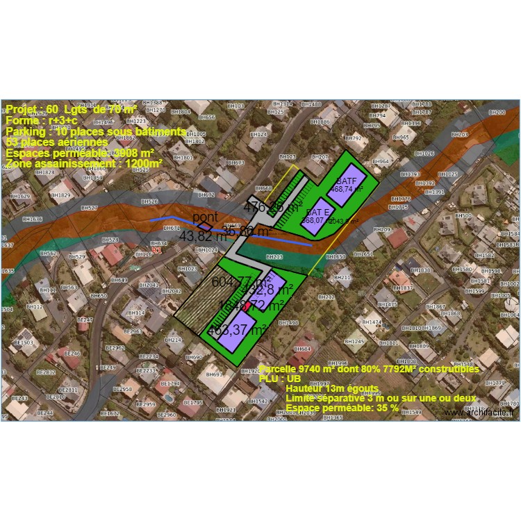 isautier bh 213 . Plan de 12 pièces et 4634 m2