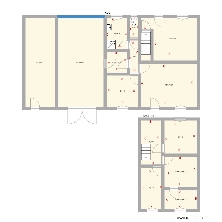 AUPETIT. Plan de 15 pièces et 139 m2