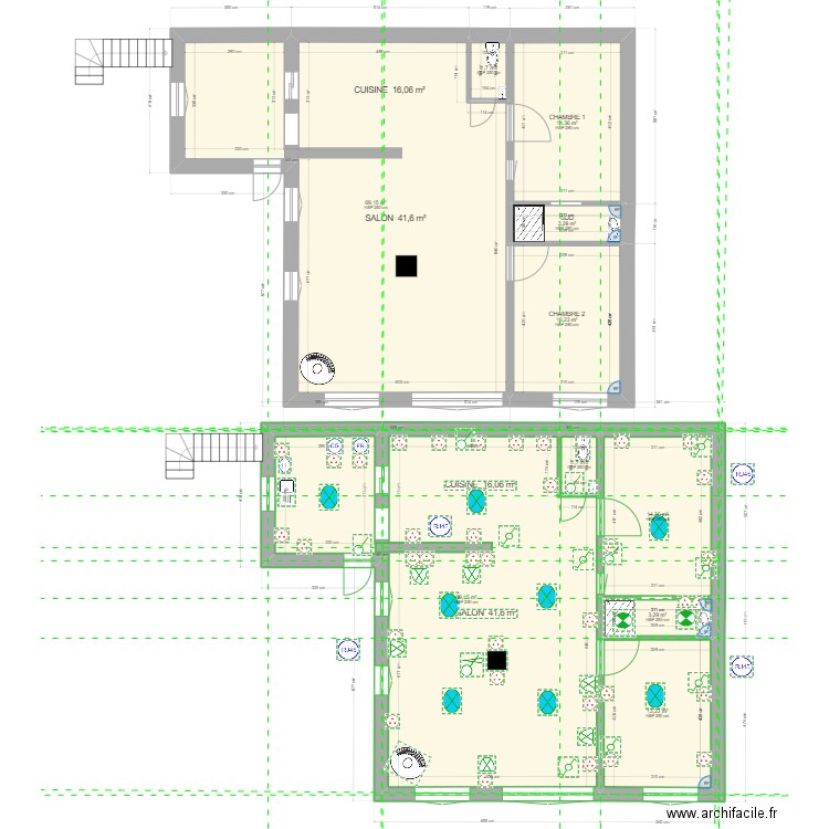 MAISON CONSTRUCTION OUMNAS DEF2-ELECTRICITE. Plan de 10 pièces et 203 m2