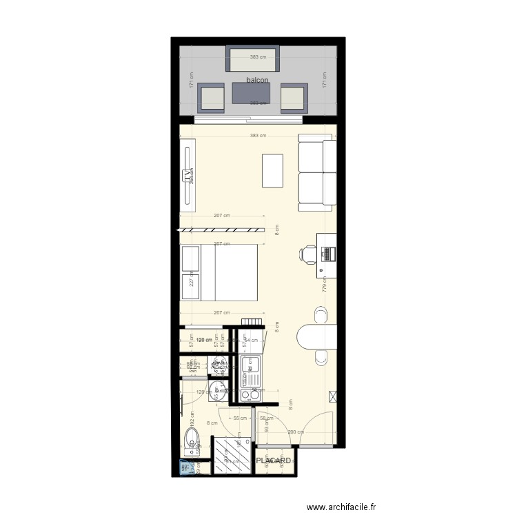 coeffort AMENAGEMENT v 2 option linéo salle de bains . Plan de 0 pièce et 0 m2