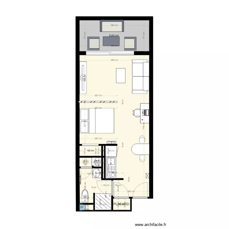 coeffort AMENAGEMENT v 2 option lin&eacute;o salle de bains . Plan de 