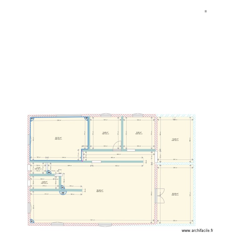 El Djazaier. Plan de 8 pièces et 152 m2
