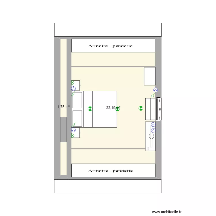 chambre. Plan de chambre. Plan de