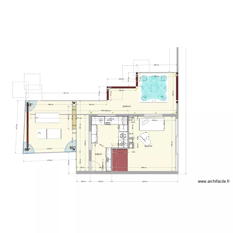salle gym. Plan de 