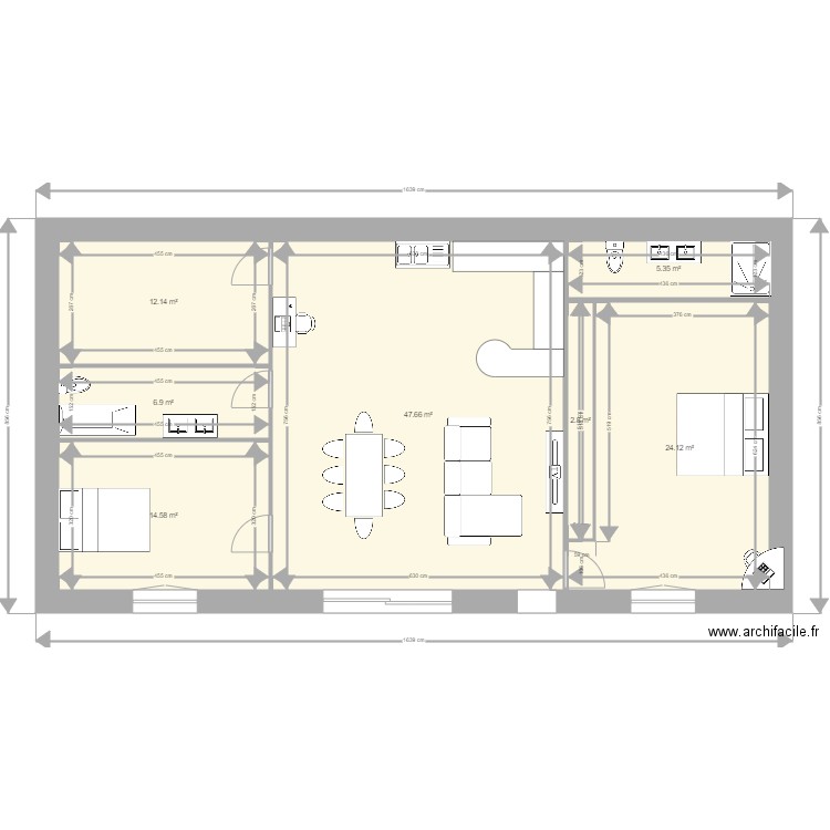 maison113m2 a. Plan de 7 pièces et 114 m2