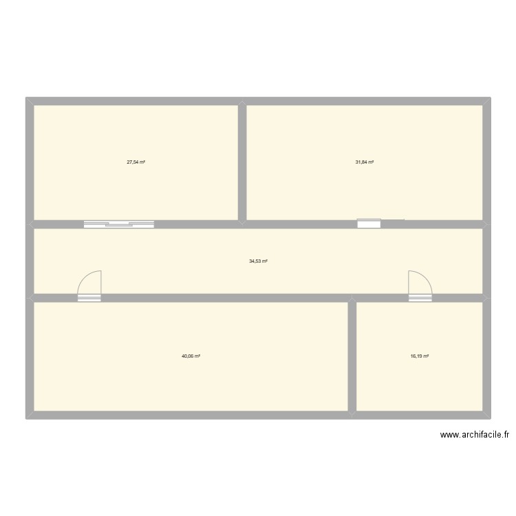 deuxieme étage. Plan de 5 pièces et 150 m2