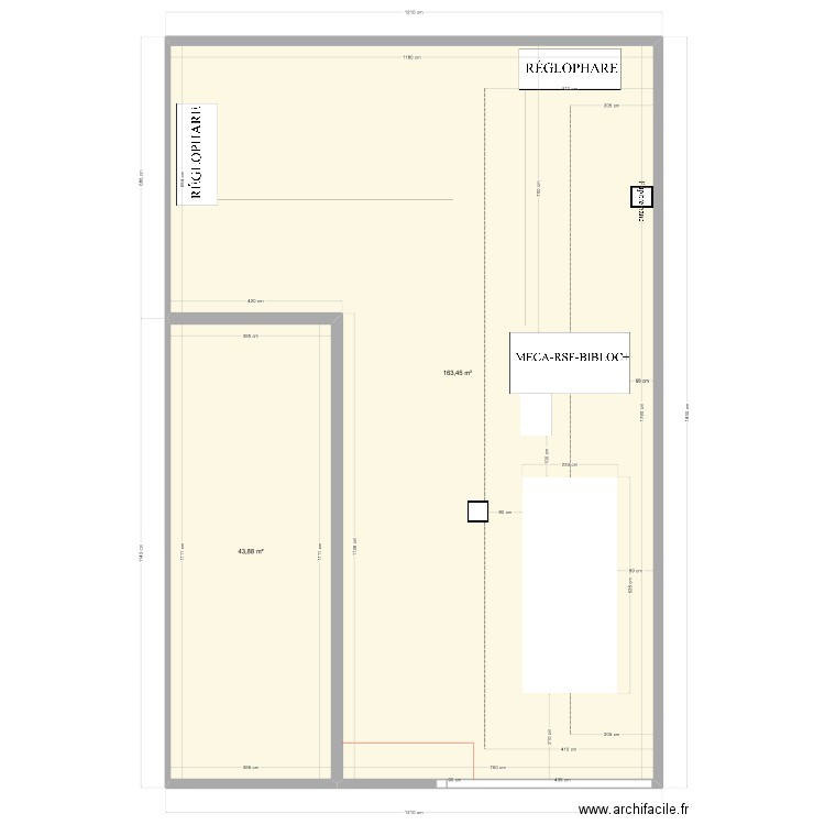 CT VL MERIGNAC. Plan de 2 pièces et 207 m2