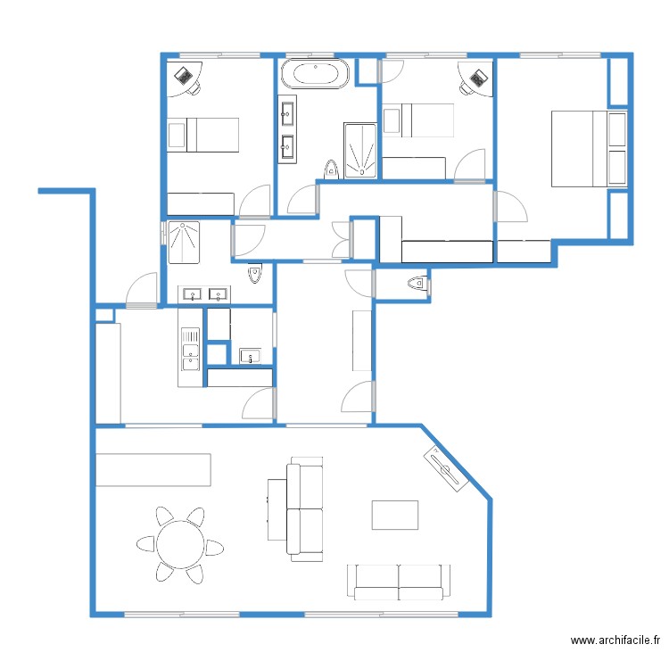 184 MESSIDOR ETAT PROJETE. Plan de 0 pièce et 0 m2