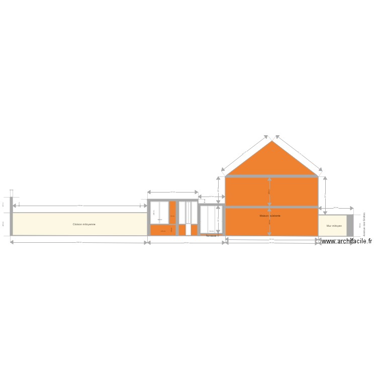 PLAN DE COUPE LONGITUDINAL CIBLE. Plan de 0 pièce et 0 m2