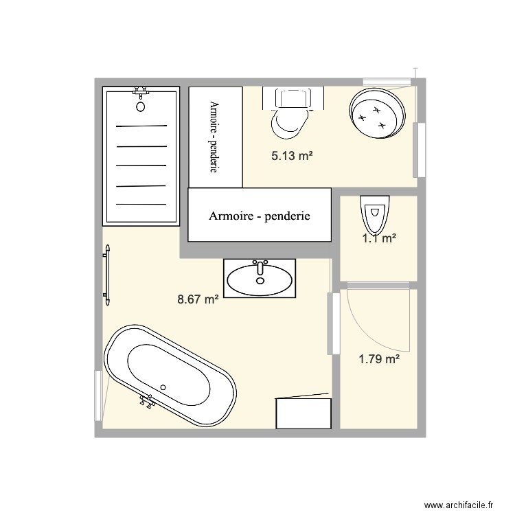 SDB Nimes G et A. Plan de 0 pièce et 0 m2