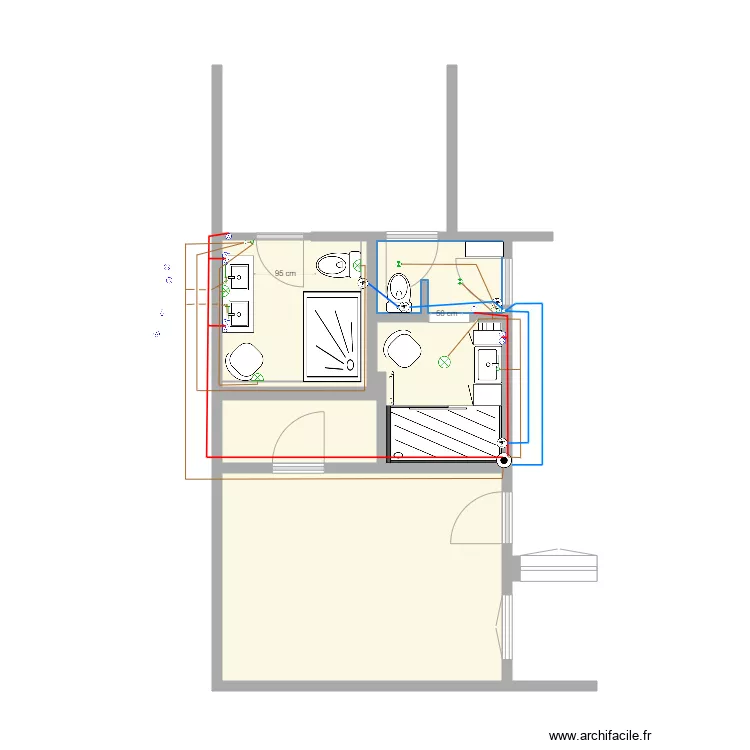 Salle de Bain Clermont electricite. Plan de 