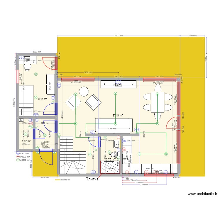 105 2 Островищи. Plan de 14 pièces et 138 m2