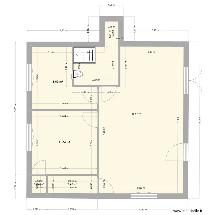 SOPHIA GUERIN DEFINITIF. Plan de 5 pièces et 62 m2