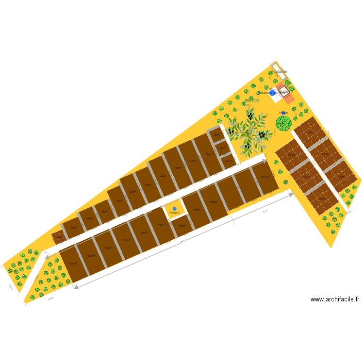 Jardin partagé V8 poulailler haie Puits 1510. Plan de 0 pièce et 0 m2