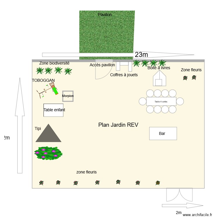 Plan jardin assiscb. Plan de 0 pièce et 0 m2