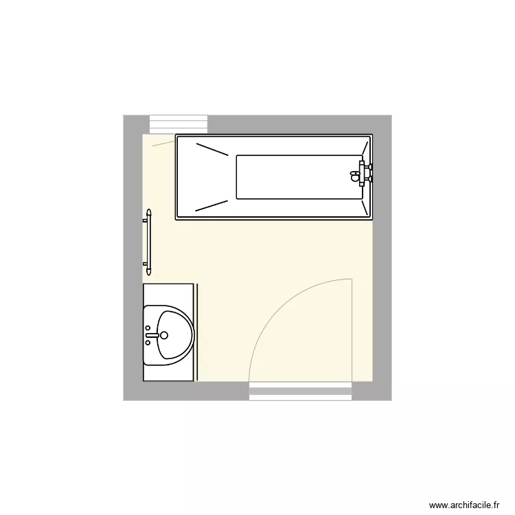 salle de bain haut. Plan de 