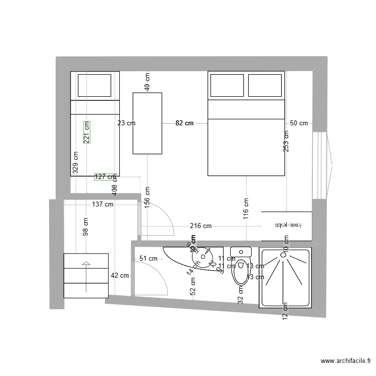 abbartello CH 2. Plan de 1 pièce et 12 m2
