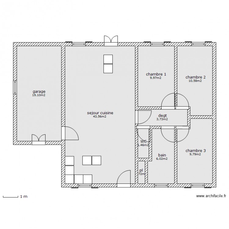 maison. Plan de 0 pièce et 0 m2