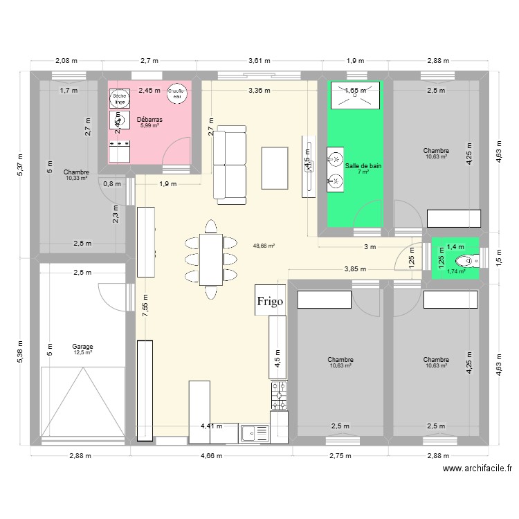 plan 2. Plan de 9 pièces et 118 m2
