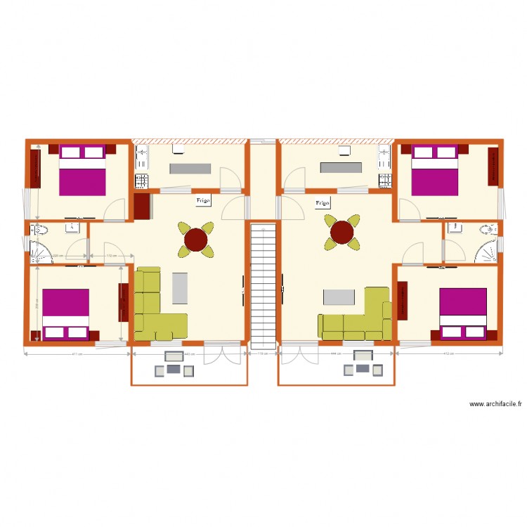 musalac etage. Plan de 13 pièces et 127 m2