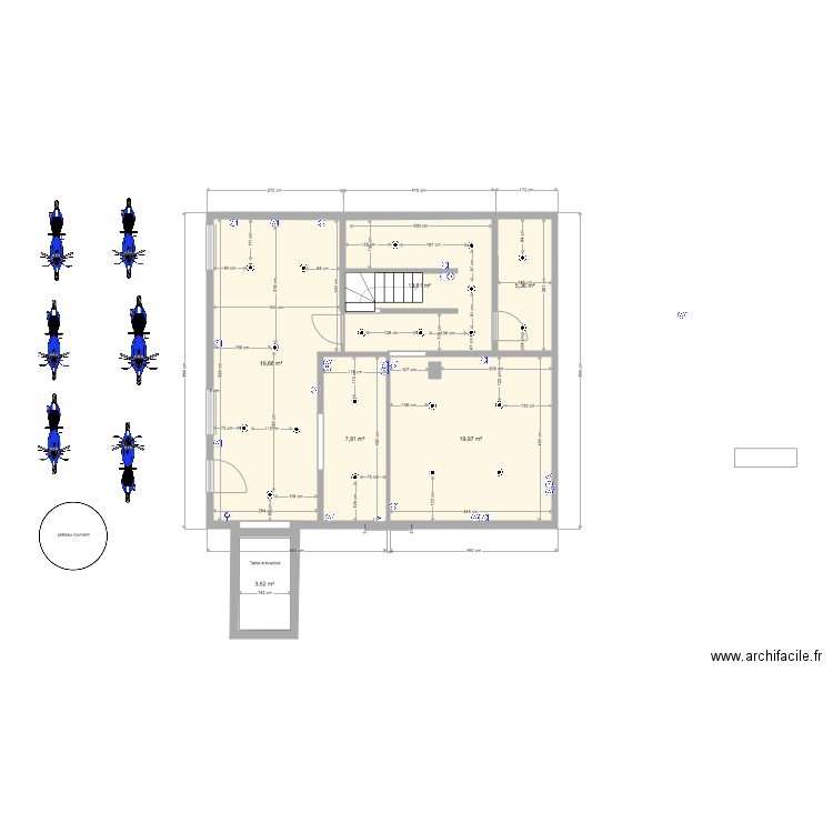 sous sol version élec. Plan de 6 pièces et 76 m2