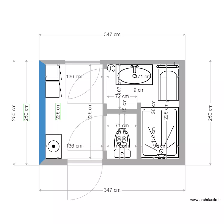 SALLE DE BAIN ETAGE. Plan de SALLE DE BAIN ETAGE. Plan de