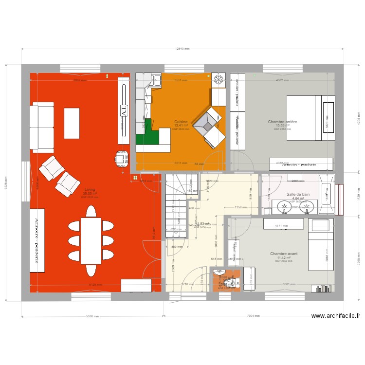 Notre habitation Rez de chaussée modifiée3. Plan de 0 pièce et 0 m2