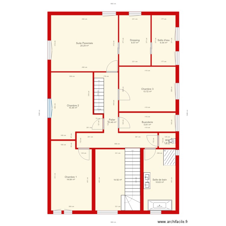 BI 2254 1er étage coté. Plan de 0 pièce et 0 m2