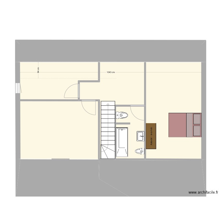Clos Lot 2 Etage Horizontale. Plan de 6 pièces et 67 m2
