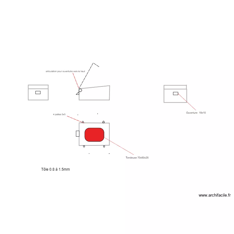 abri tondeuse. Plan de 
