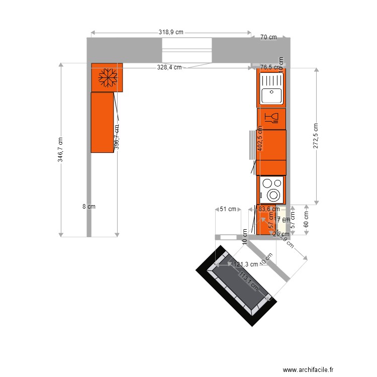 Cuisine Marcenat. Plan de 0 pièce et 0 m2