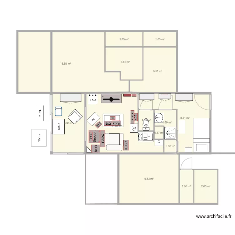 villeneuve  RETENU. Plan de 