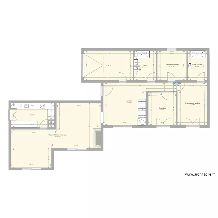 Villa CH Saint C&eacute;zaire sur Siagne Rez de chauss&eacute;e. Plan de 