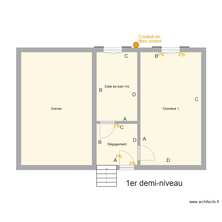 Croquis LIENHARD  demi niveau. Plan de 0 pièce et 0 m2