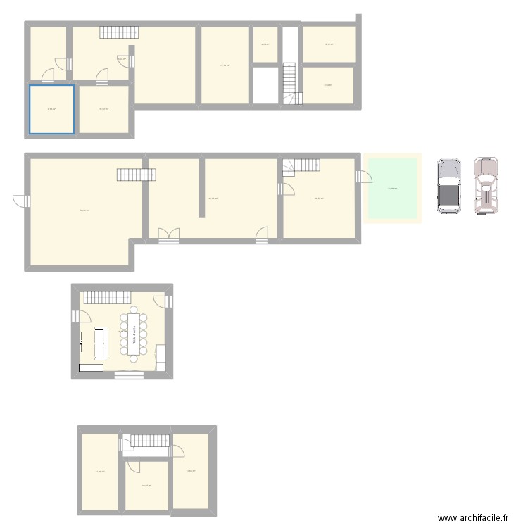 ASNIERES 2. Plan de 38 pièces et 629 m2