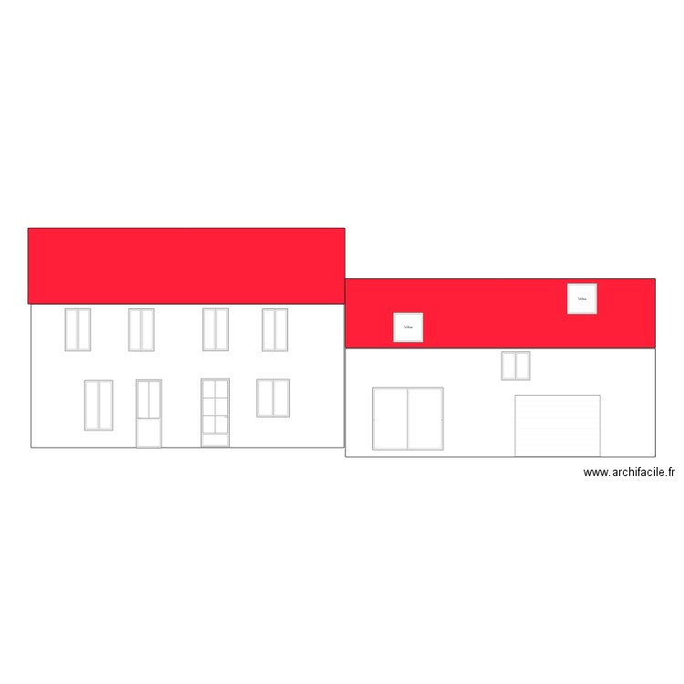 Façade SUD. Plan de 0 pièce et 0 m2