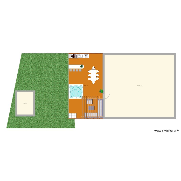 jardin. Plan de 8 pièces et 358 m2