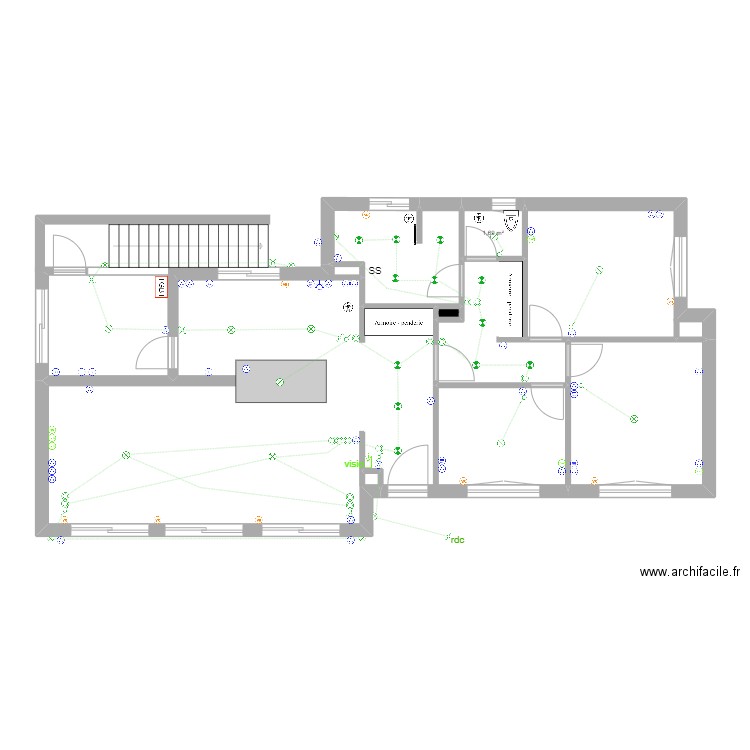 talamoni. Plan de 7 pièces et 92 m2