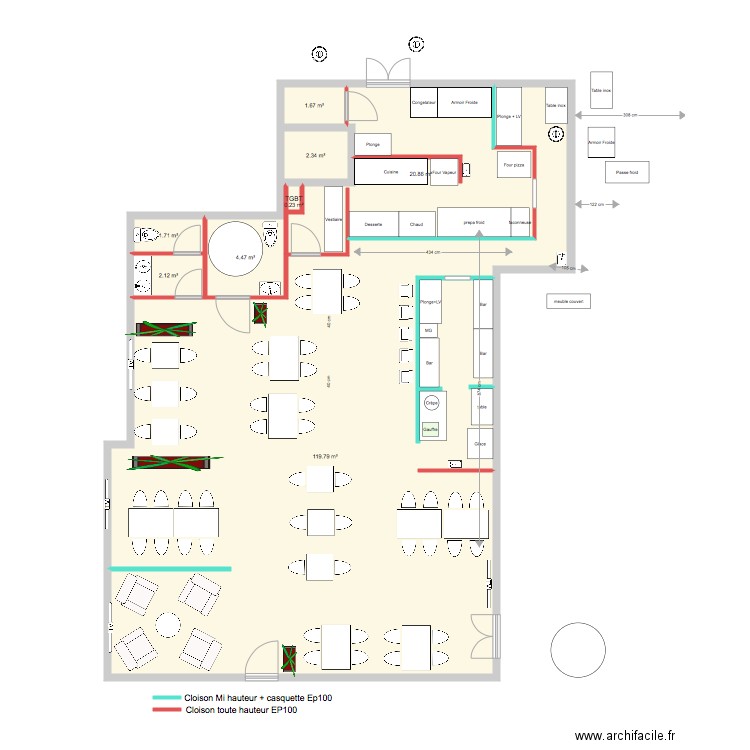 PROJET CUISINE RDC4. Plan de 0 pièce et 0 m2