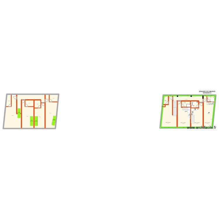 grange marko version 8. Plan de 30 pièces et 302 m2