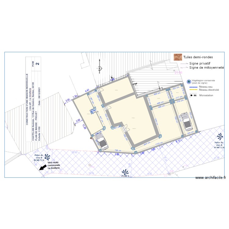 plan de masse projet fini2. Plan de 7 pièces et 269 m2