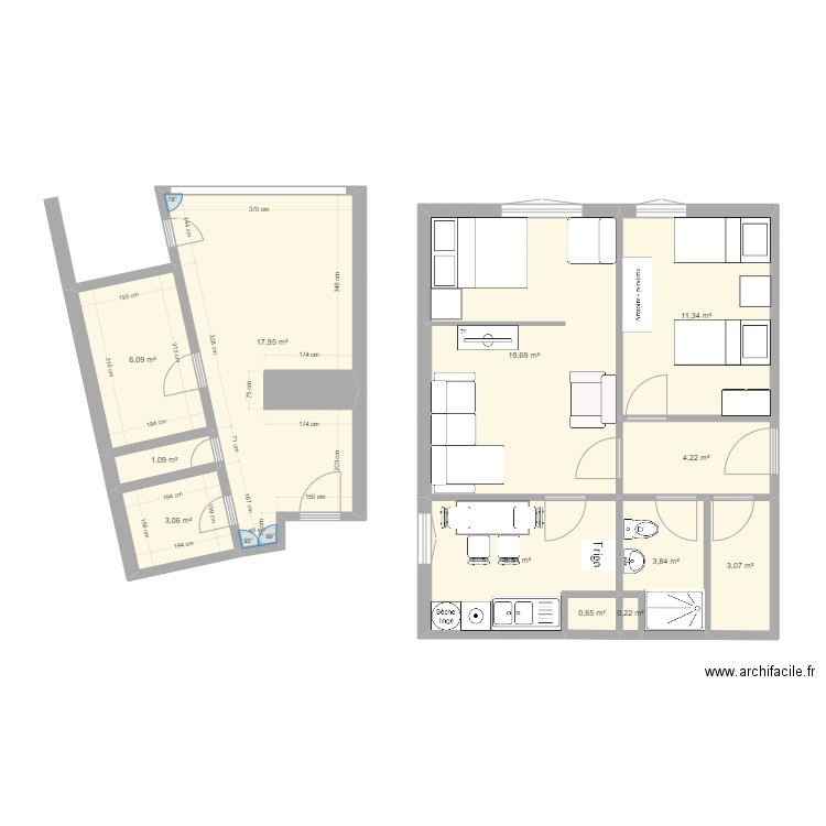 Appartement Saint Jacques. Plan de 0 pièce et 0 m2