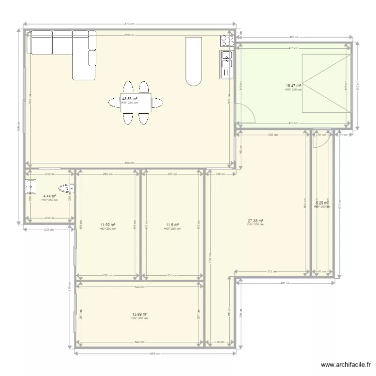 Appart 8 RDC. Plan de 