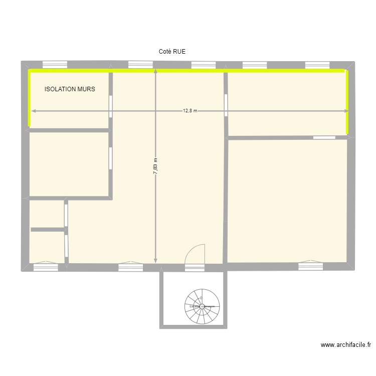 DELSALLE. Plan de 5 pièces et 97 m2