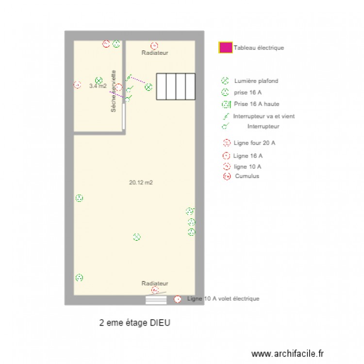 DIEU version 2 unités 2eme étage électricité. Plan de 0 pièce et 0 m2